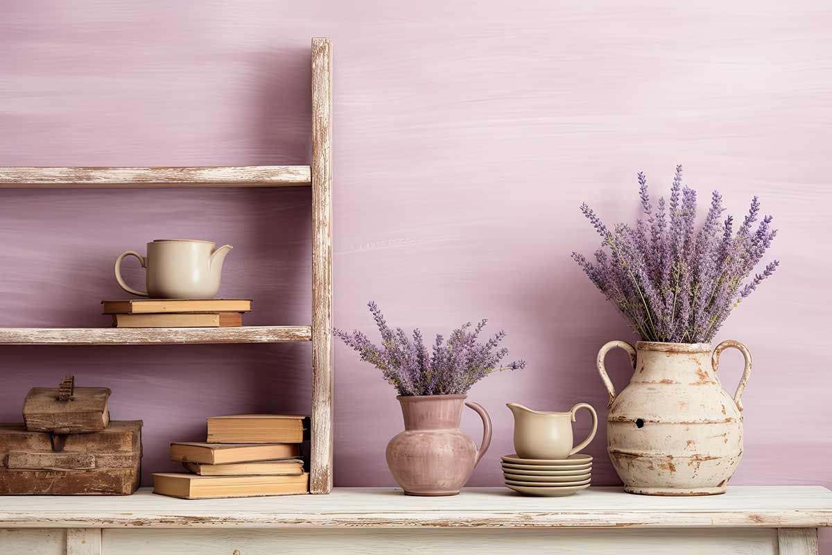 Lavanda in una casa stile shabby chic.