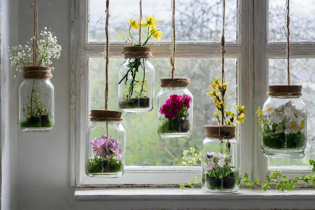 decorazioni uniche per finestre in primavera