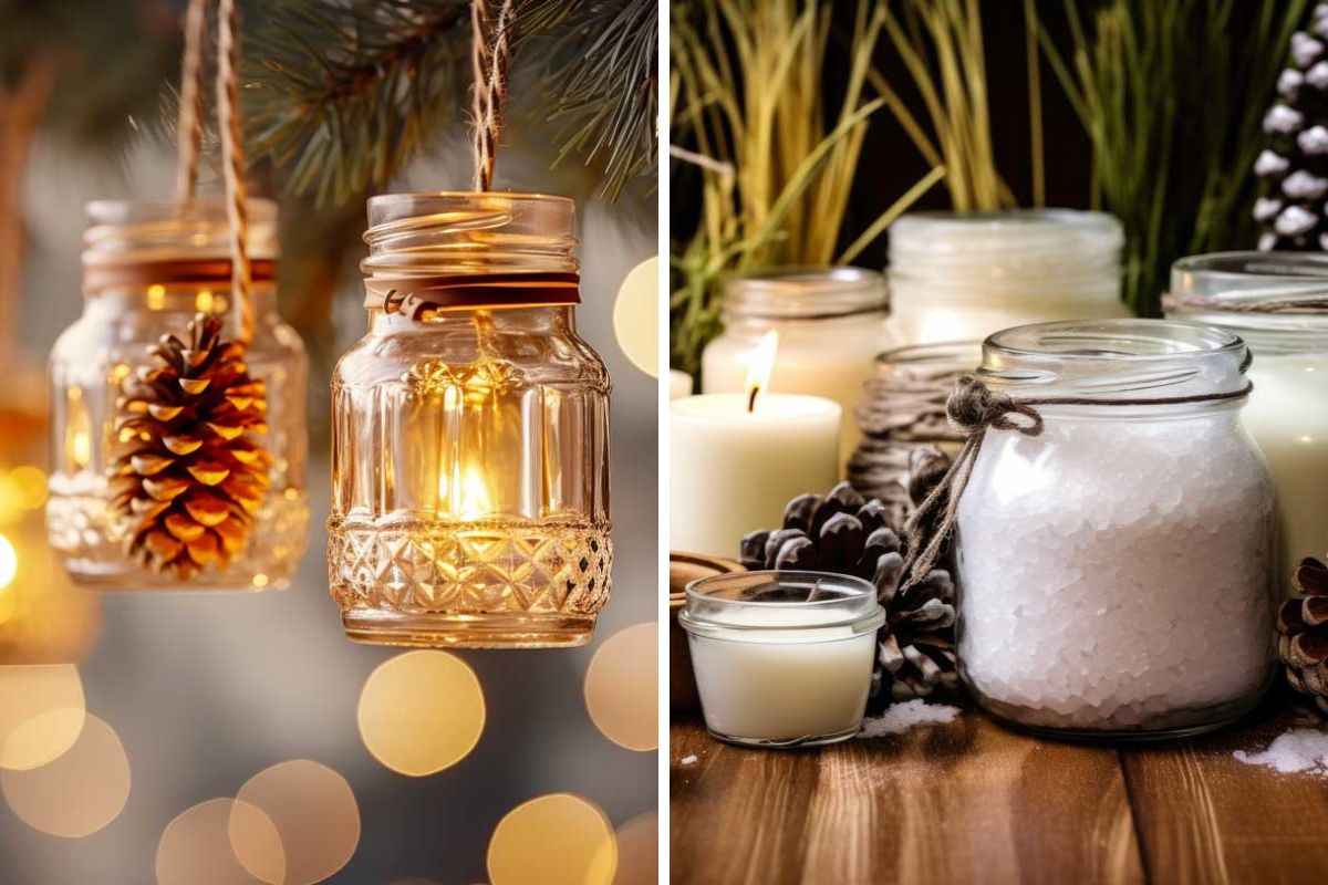Decorazioni natalizie fai-da-te con barattoli di vetro: crea la magia