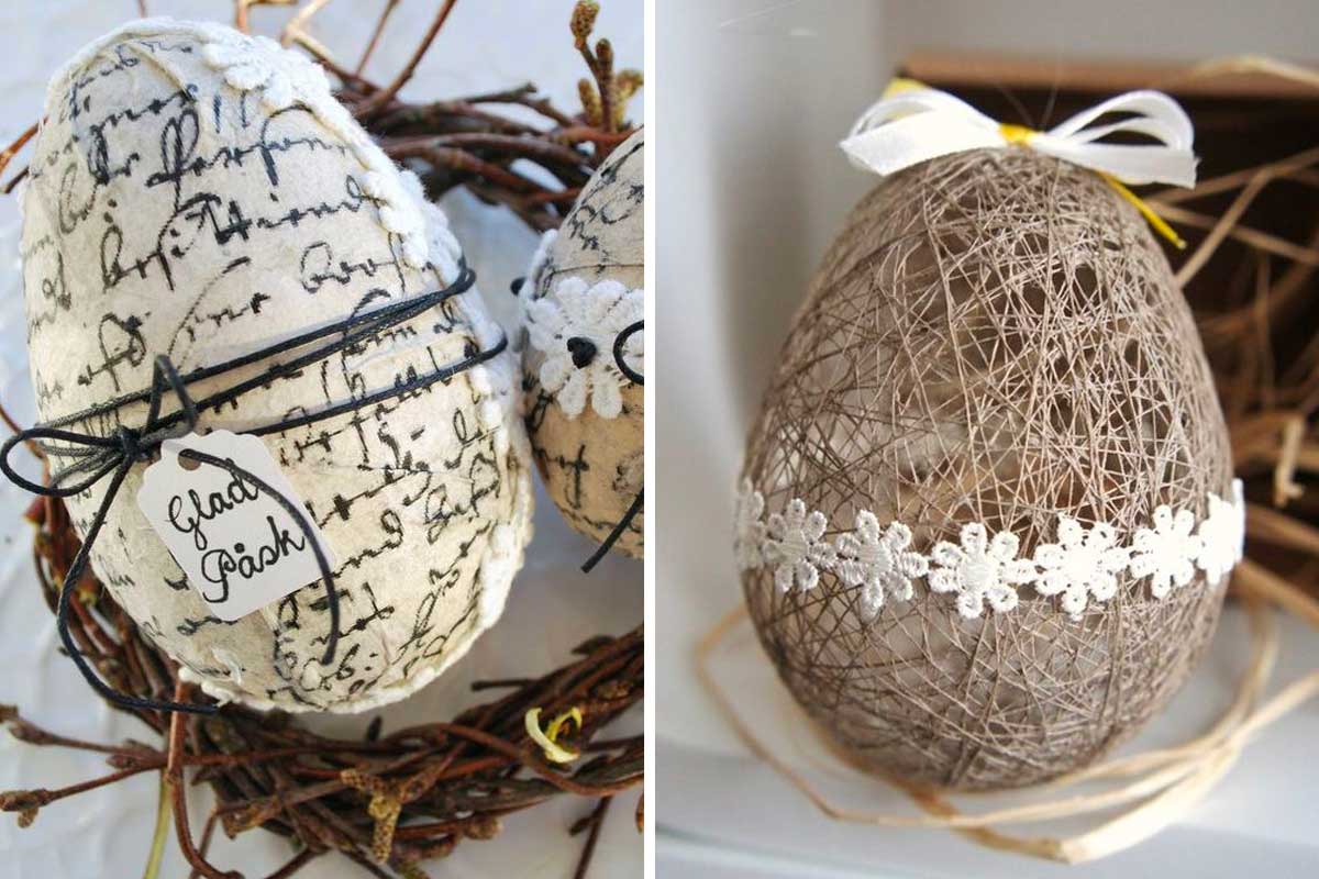 uova di pasqua fai da te in stile shabby