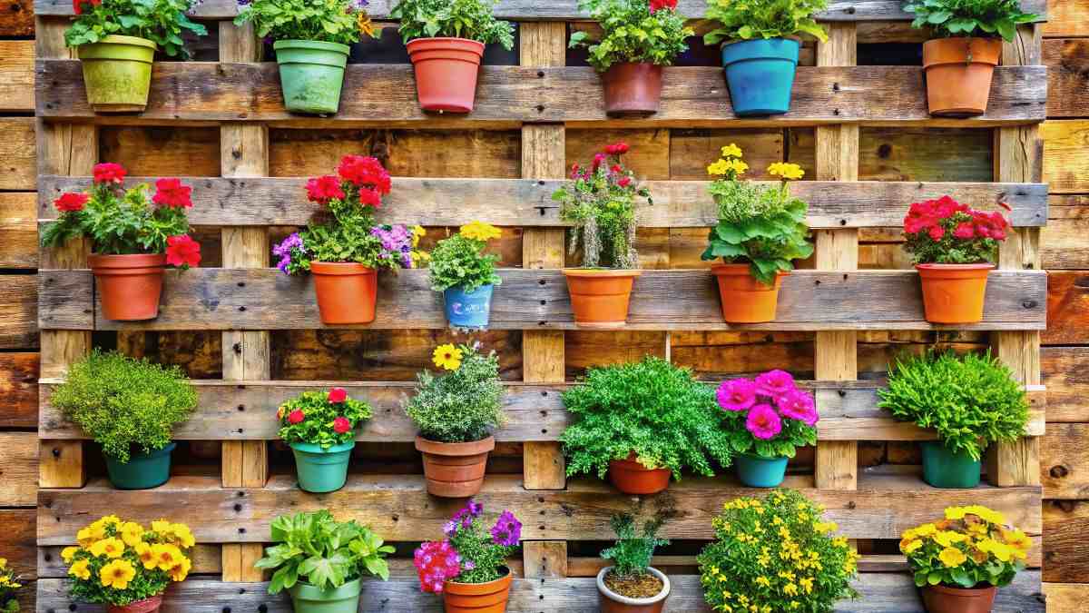 come creare fioriera a muro con pallet