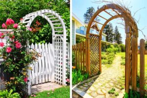 Arco in legno in giardino