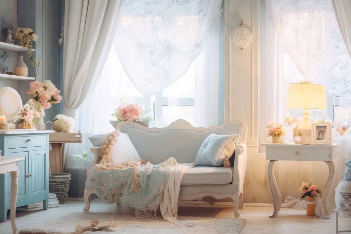soggiorno shabby moderno