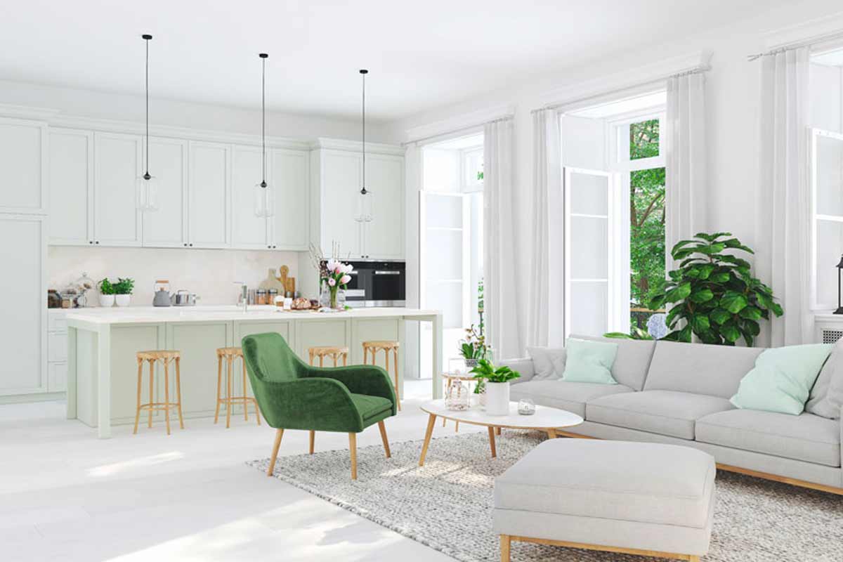 open space arredato in stile moderno