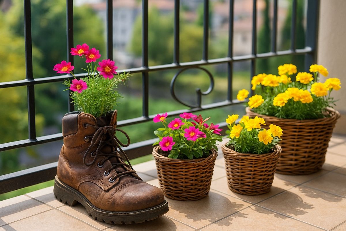 scopri come trasformare ceste e scarpe in vasi