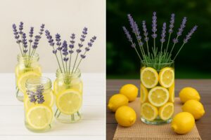 Centrotavola estivi fai da te con lavanda e limoni