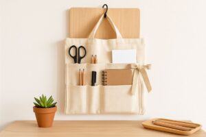 Il trucco per riciclare una borsa di tela: trasformala in un organizer da scrivania