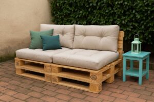 Bastano 4 pallet e un po’ di fantasia: la guida al salottino da giardino fai da te