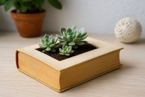 Trasforma un vecchio libro in una fioriera da tavolo: l’idea chic che non ti aspetti