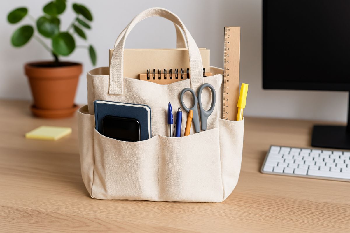 come trasformare borsa di tela in organizer