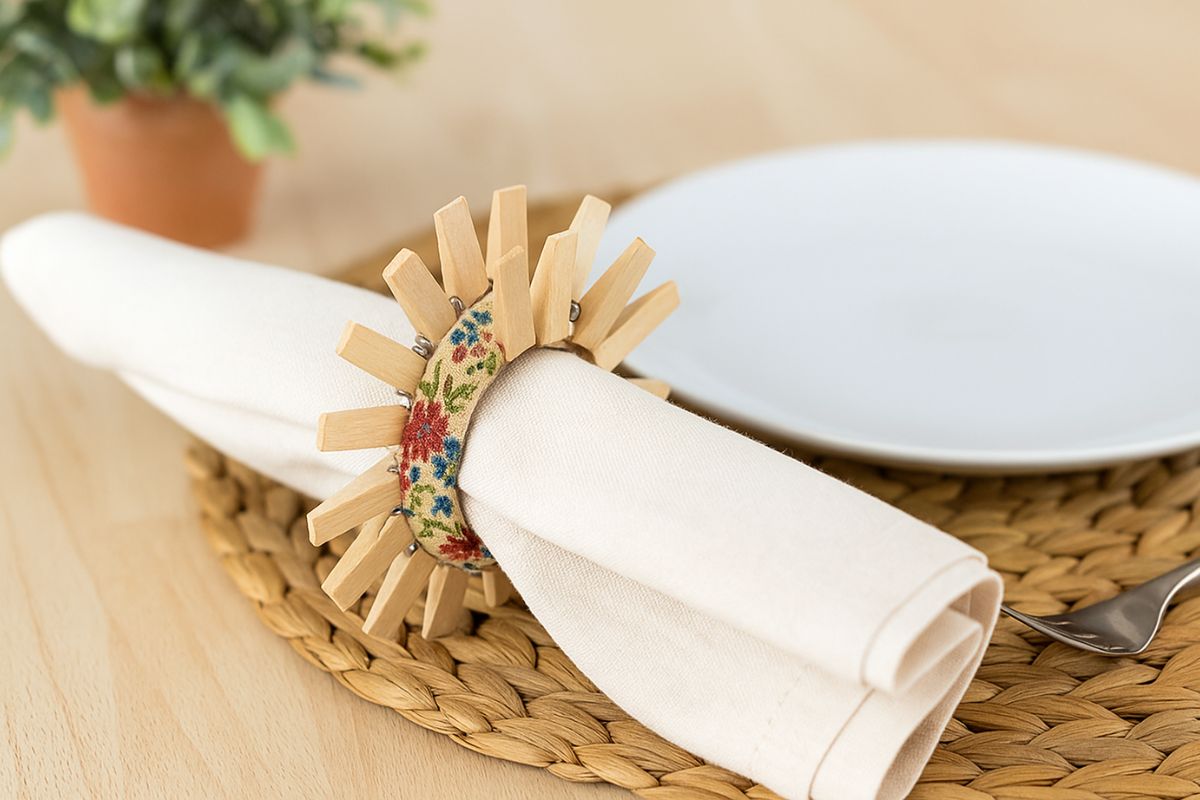 crea un porta tovaglioli con le mollette