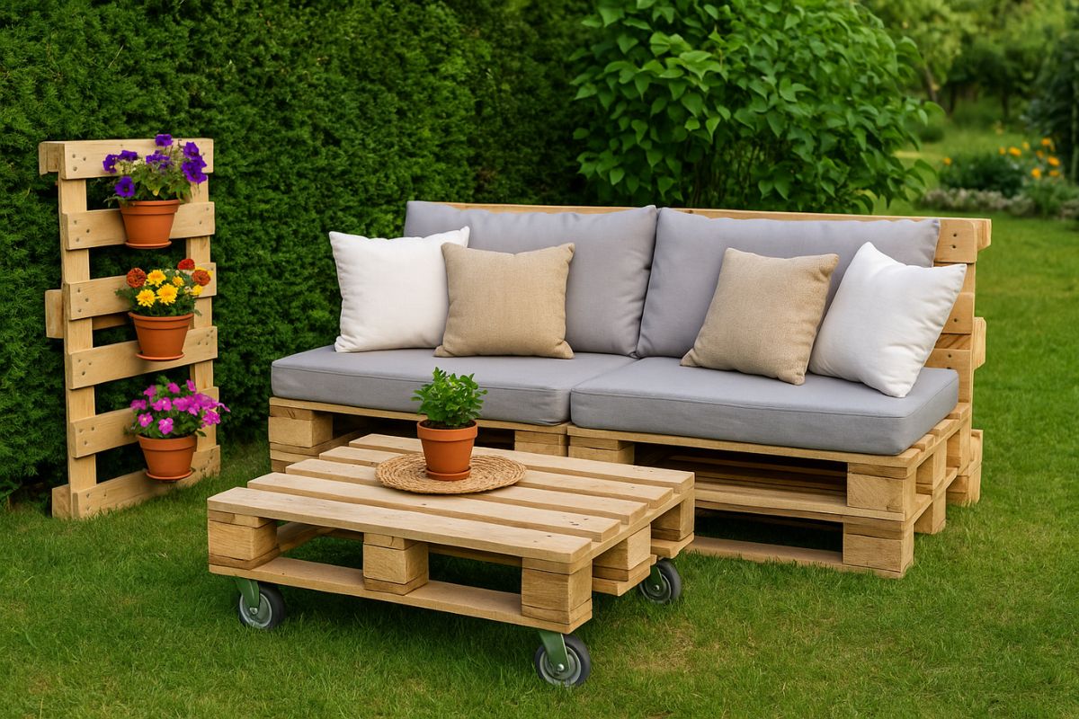 come usare pallet in giardino