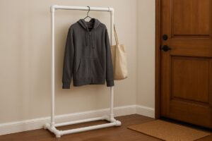 Come realizzare un appendiabiti da ingresso con tubi in PVC e colla a caldo