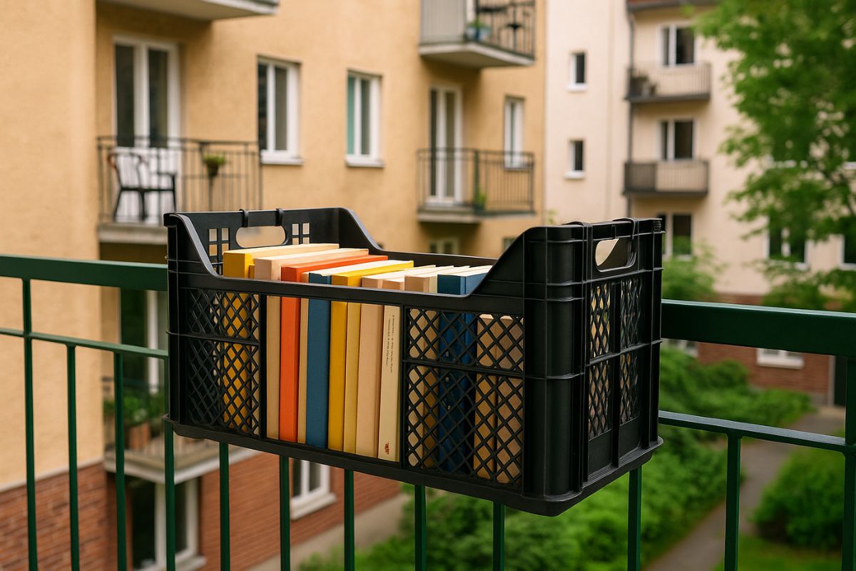 crea una cassetta porta libri da balcone