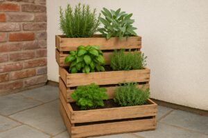 Come costruire un espositore per piante aromatiche con cassette impilate