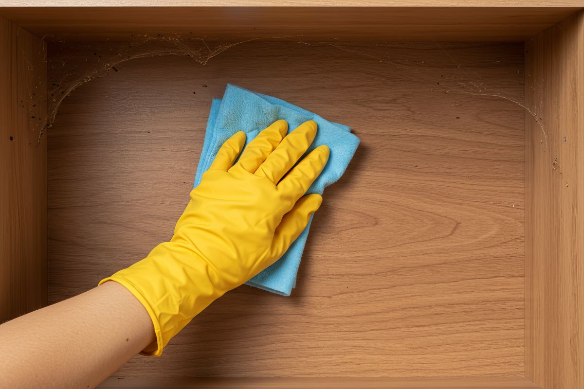 scopri come pulire cassetti in legno