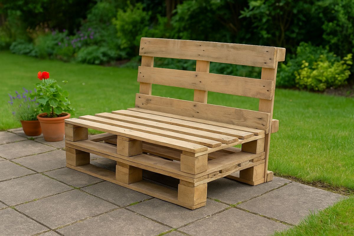crea una panchina con pallet
