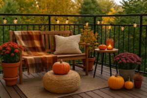 Balcone arredato per l’autunno: 5 idee semplici e low cost